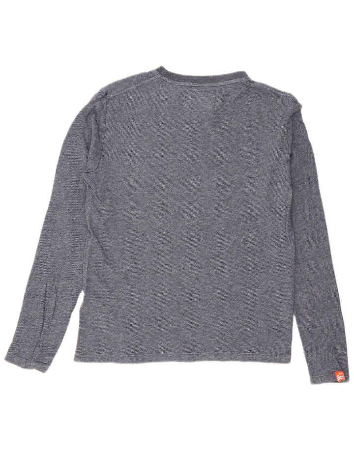 Superdry Mens Top Long Sleeve Medium Blue Cotton