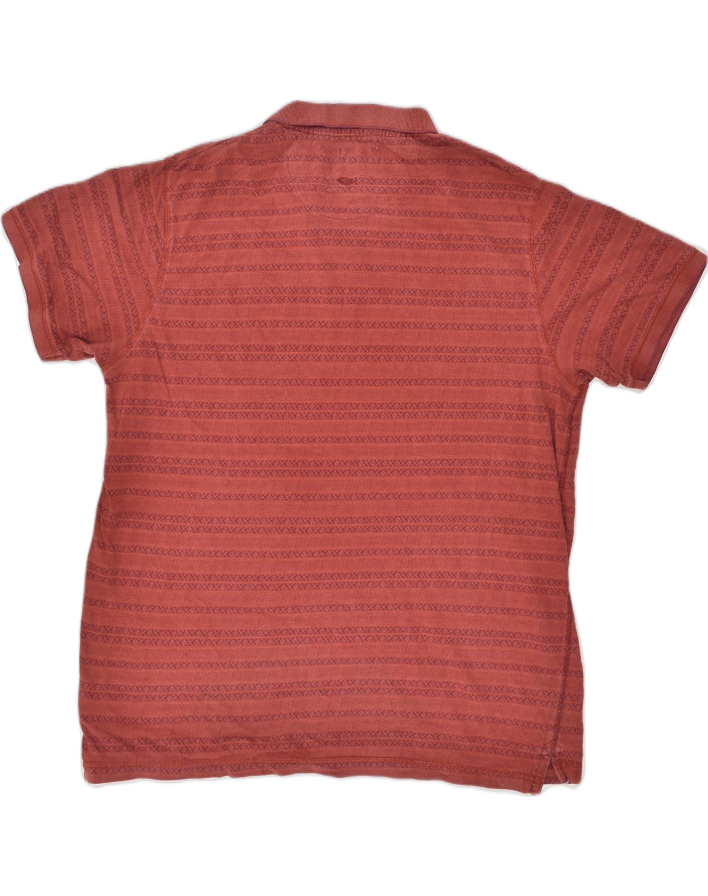 WEIRD FISH Mens Polo Shirt XL Red Striped Cotton, Vintage & Second-Hand  Clothing Online