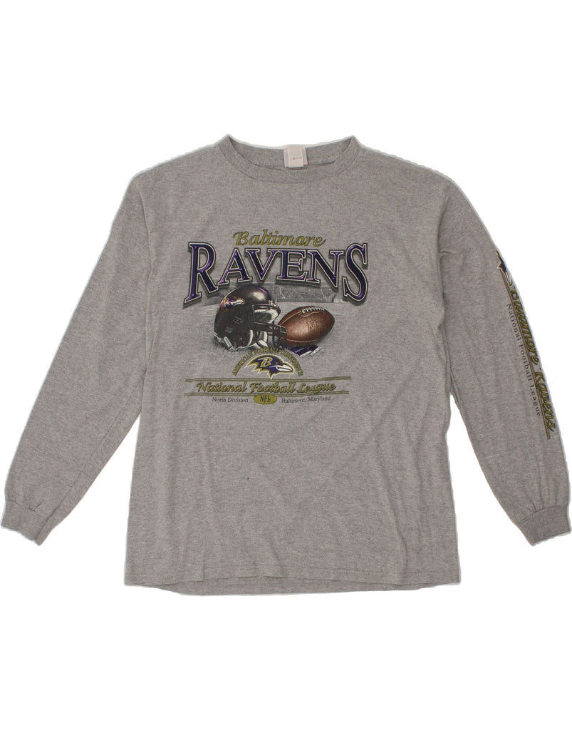 NFL Mens Ravens Top Long Sleeve Large Grey Cotton Vintage NFL and Second-Hand NFL from Messina Hembry 