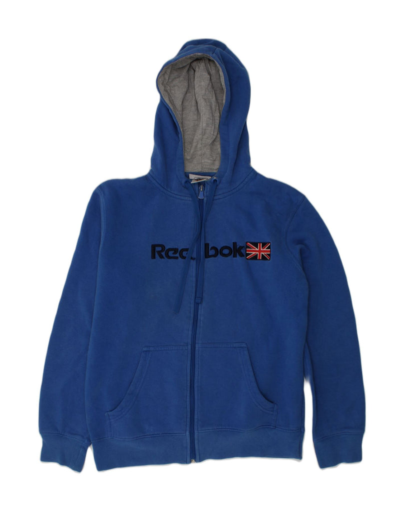 REEBOK Boys Graphic Zip Hoodie Sweater 13-14 Years Blue Cotton | Vintage Reebok | Thrift | Second-Hand Reebok | Used Clothing | Messina Hembry 