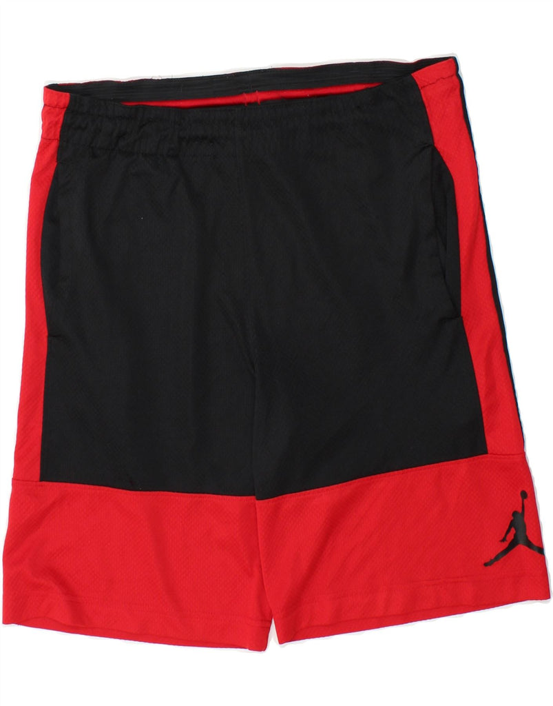 JORDAN Mens Dri Fit Sport Shorts Small  Red Colourblock Polyester Vintage Jordan and Second-Hand Jordan from Messina Hembry 