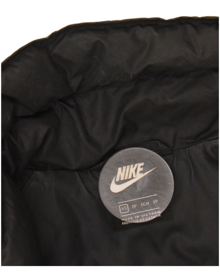 Nike Womens Oversized Graphic Padded Jacket UK 6 XS Black Polyester