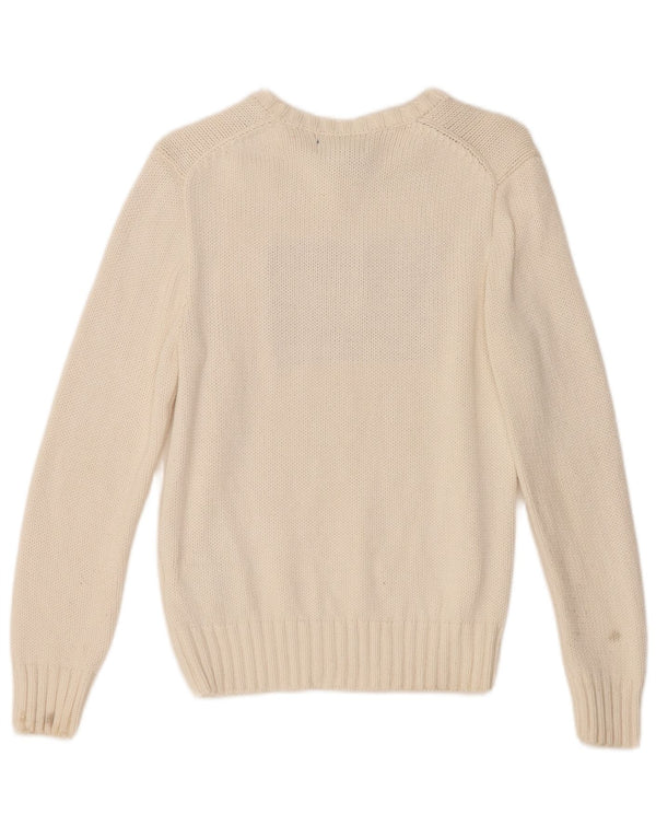 Polo Ralph Lauren Girls Boat Neck Jumper Sweater 14-15 Years Large White