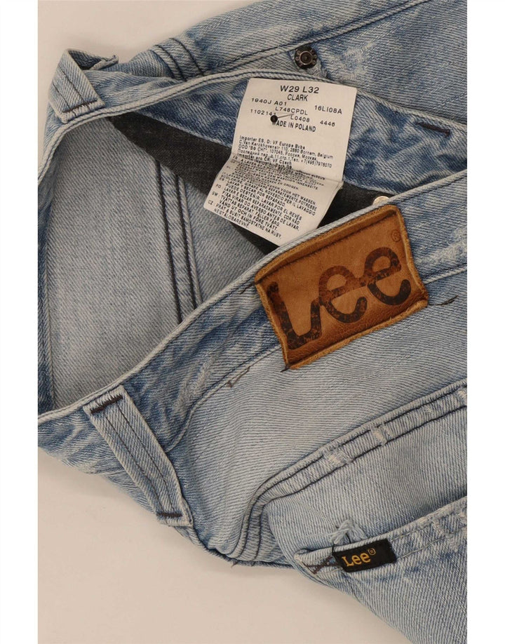 Lee Womens Clark Distressed Straight Jeans W29 L32 Blue Cotton