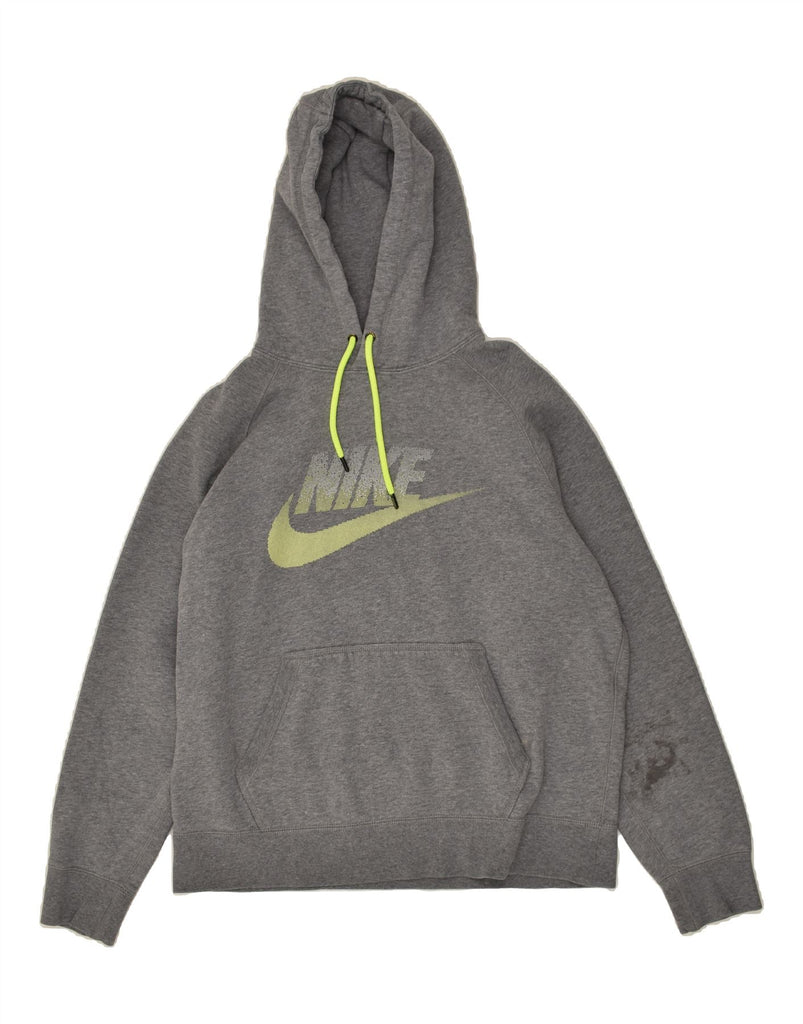 NIKE Mens Graphic Hoodie Jumper Large Grey Cotton | Vintage Nike | Thrift | Second-Hand Nike | Used Clothing | Messina Hembry 