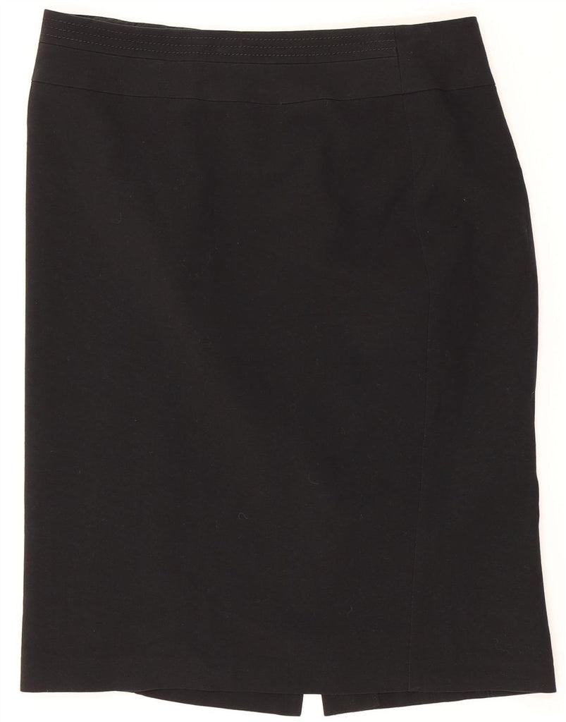 MARKS & SPENCER Womens Pencil Skirt UK 12 Medium W32 Black Polyester Vintage Marks & Spencer and Second-Hand Marks & Spencer from Messina Hembry 