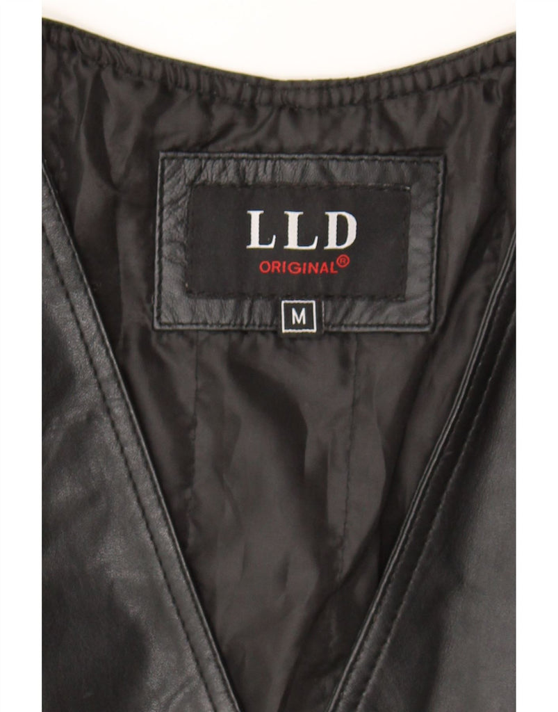 LLD Mens Leather Waistcoat Medium Black Leather Vintage LLD and Second-Hand LLD from Messina Hembry 