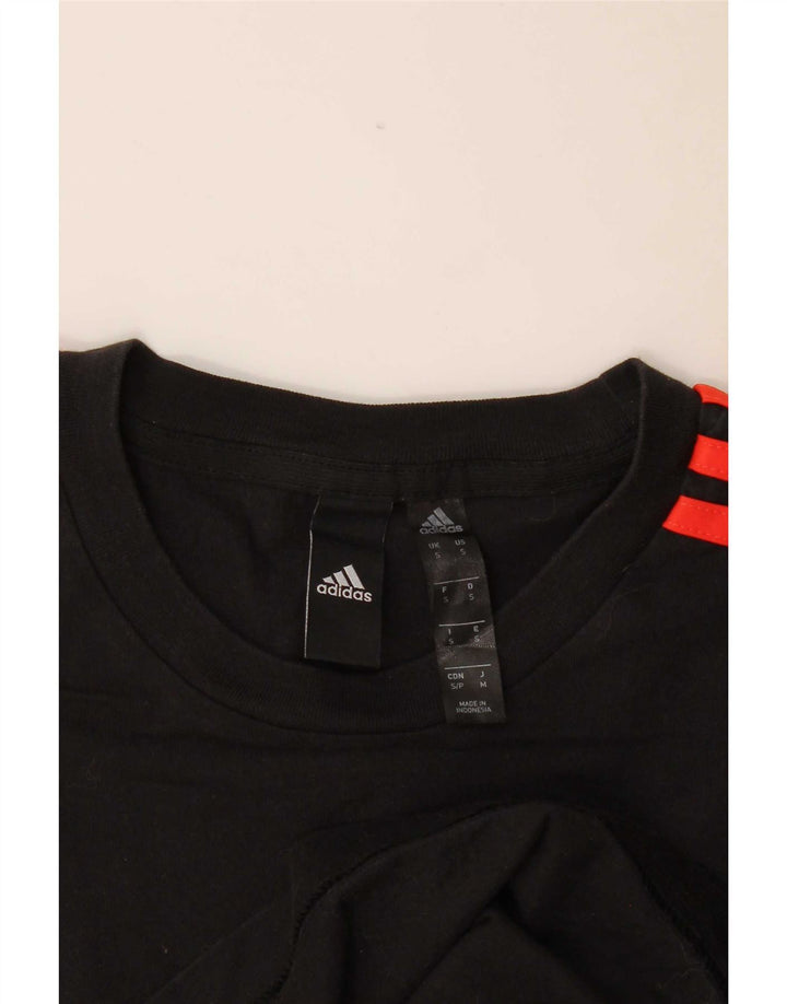 Adidas Mens Graphic T-Shirt Top Small Black Colourblock