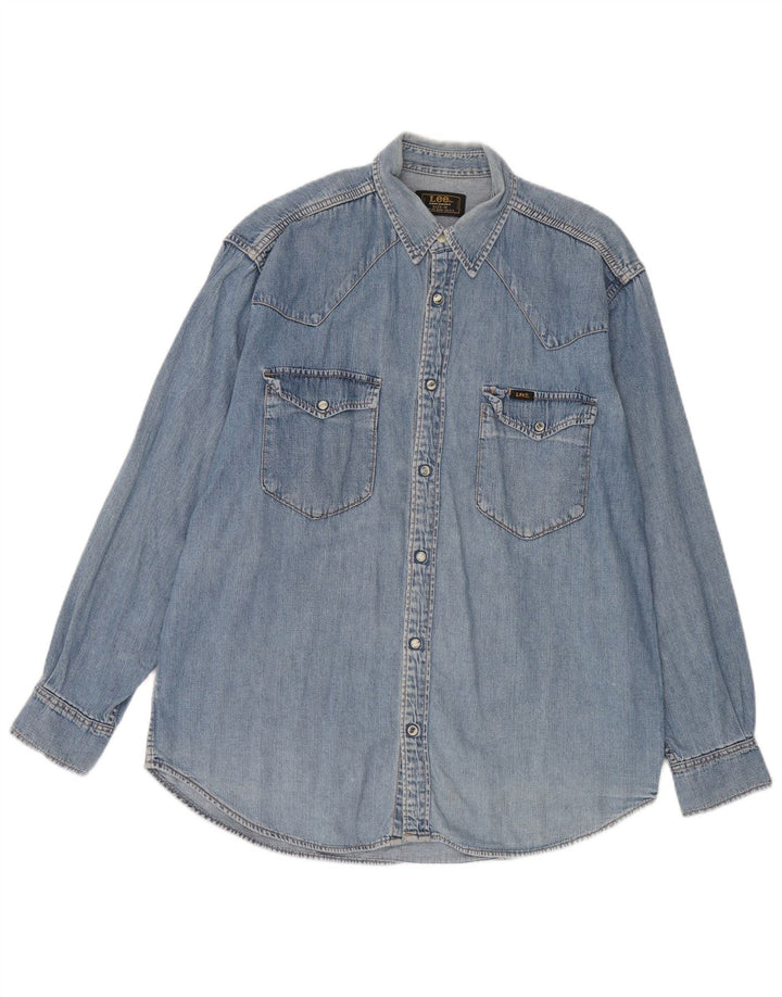 Lee Mens Denim Shirt Medium Blue Cotton
