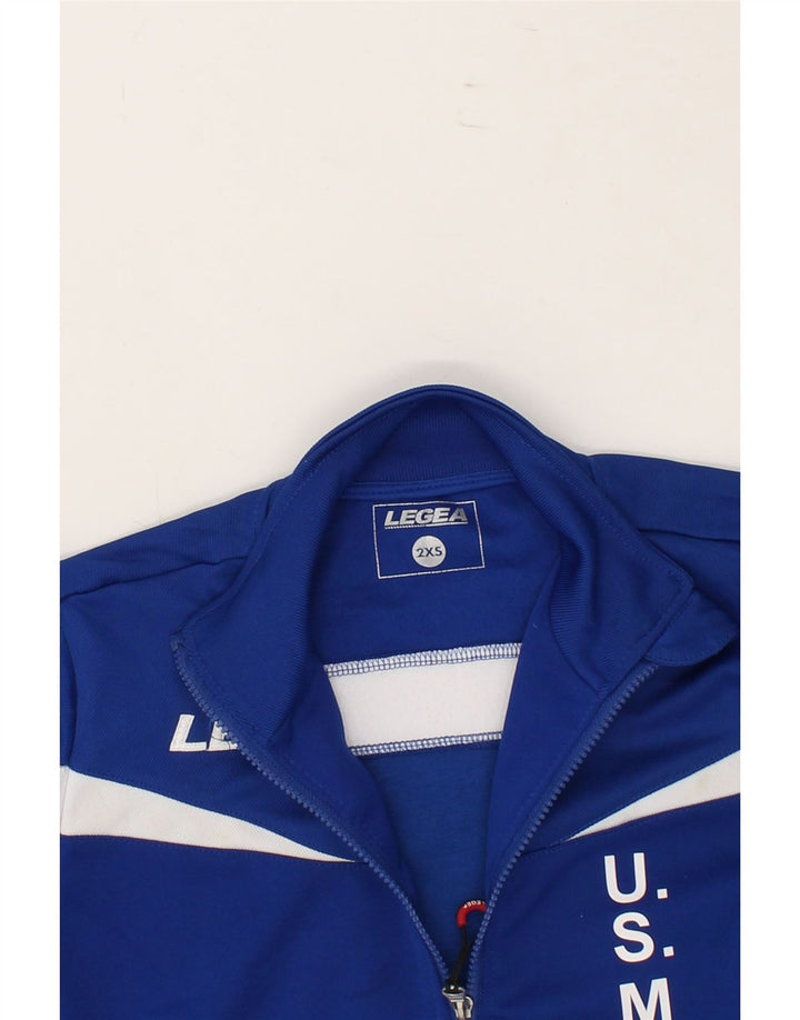 LEGEA Boys Graphic Tracksuit Top Jacket 9-10 Years 2XS Navy Blue Vintage Legea and Second-Hand Legea from Messina Hembry 