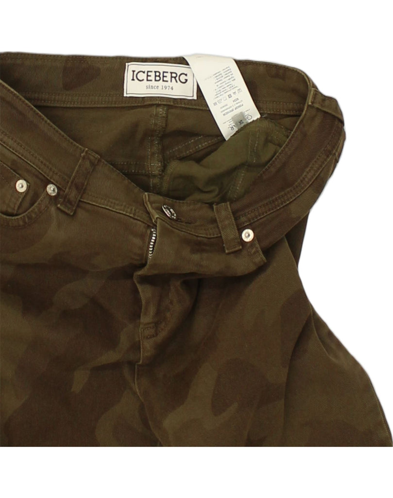 ICEBERG Womens Straight Jeans W26 L26 Brown Camouflage Cotton | Vintage Iceberg | Thrift | Second-Hand Iceberg | Used Clothing | Messina Hembry 