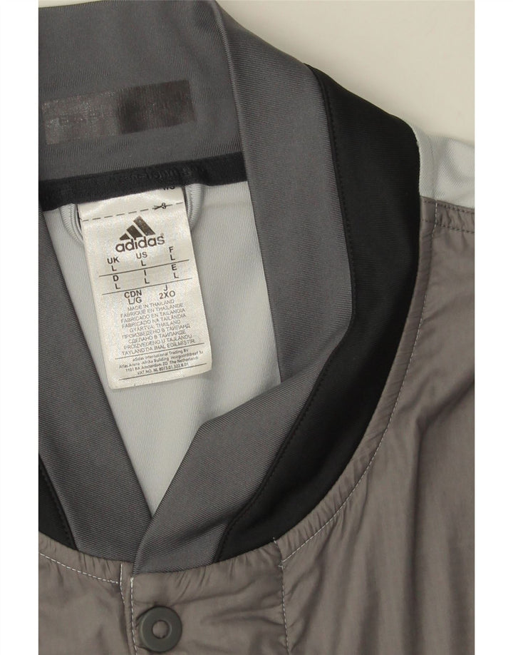 Adidas Mens Climacool Graphic Tracksuit Top Jacket Large Grey Colourblock