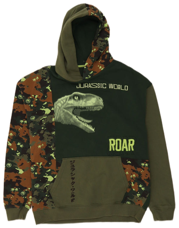 Marks & Spencer Boys Graphic Hoodie Jumper 15-16 Years Green Camouflage