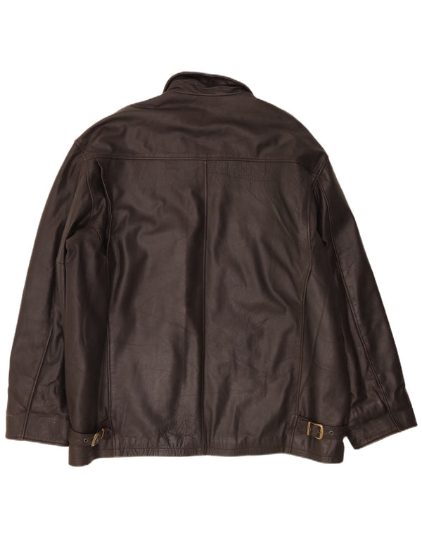 Sharon Furs Mens Leather Jacket UK 44 2XL Brown