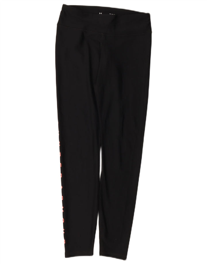 Under Armour Womens Graphic Leggings UK 12 Medium Black Polyester