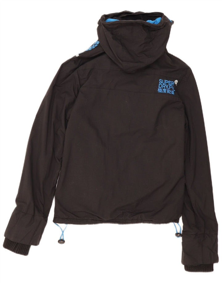 Superdry Womens Windcheater Hooded Windbreaker Jacket UK 10 Small Black