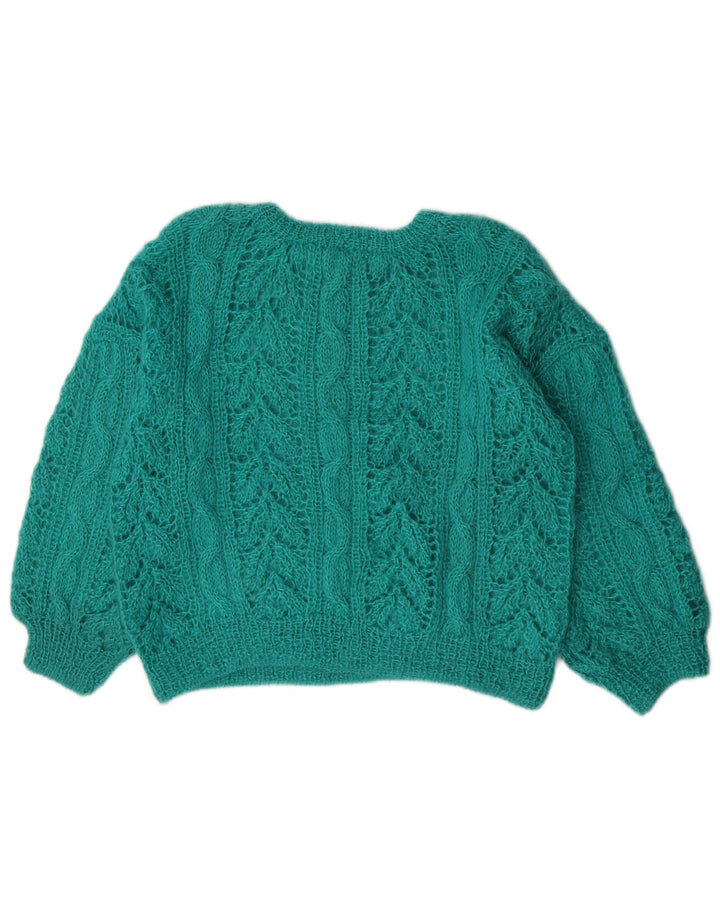 Vintage Womens Crew Neck Jumper Sweater UK 14 Medium Green