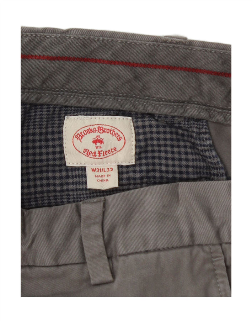 BROOKS BROTHERS Mens Straight Chino Trousers W31 L32 Grey Cotton Vintage Brooks Brothers and Second-Hand Brooks Brothers from Messina Hembry 