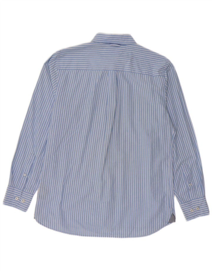 Tommy Hilfiger Mens Custom Fit Shirt Medium Blue Pinstripe Cotton
