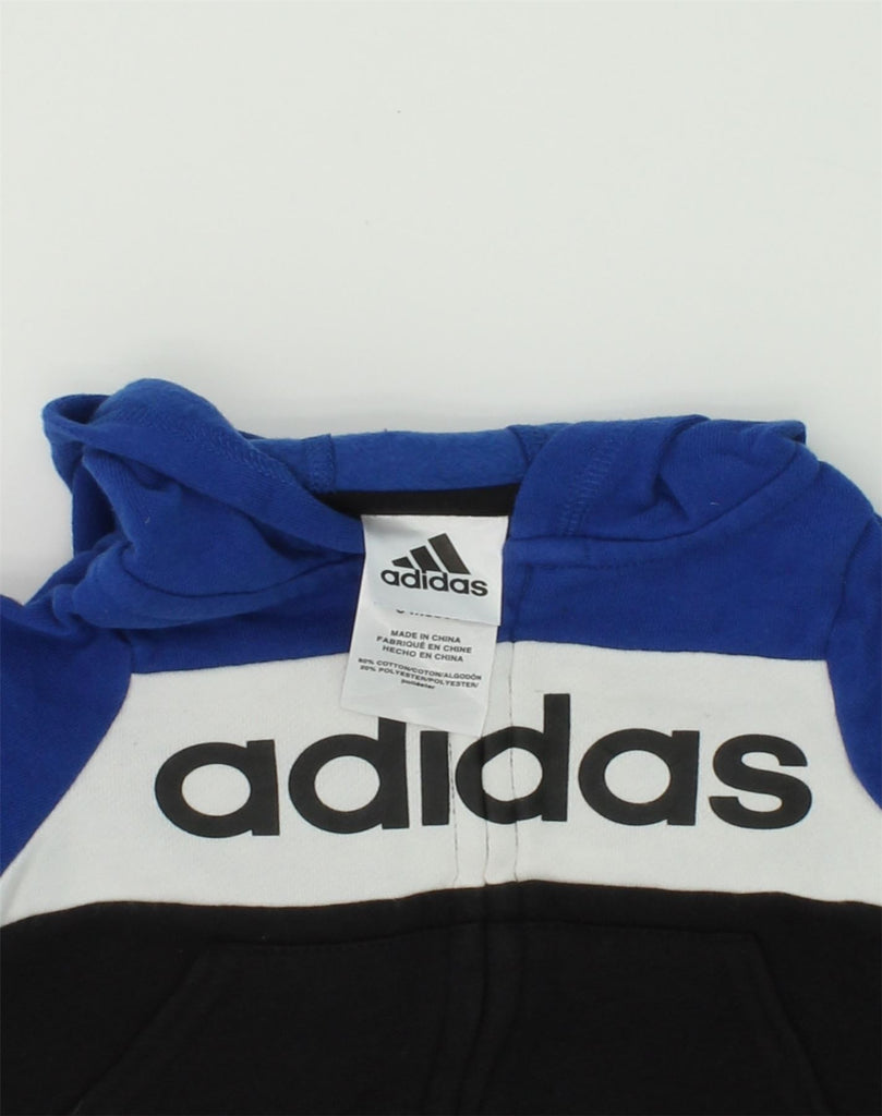 ADIDAS Baby Boys Graphic Zip Neck Jumper Sweater 3-6 Months Blue | Vintage Adidas | Thrift | Second-Hand Adidas | Used Clothing | Messina Hembry 