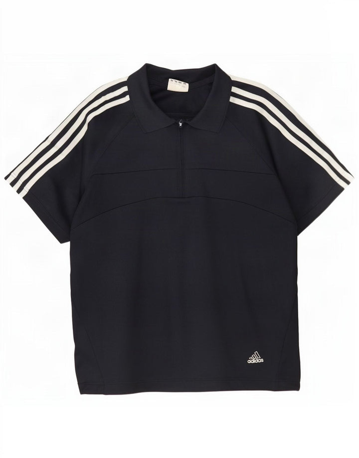 Adidas Mens Polo Shirt Small Navy Blue Polyester
