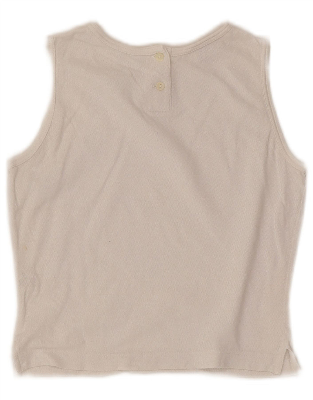 Lacoste Womens Crop Vest Top Size 36 Small White Cotton
