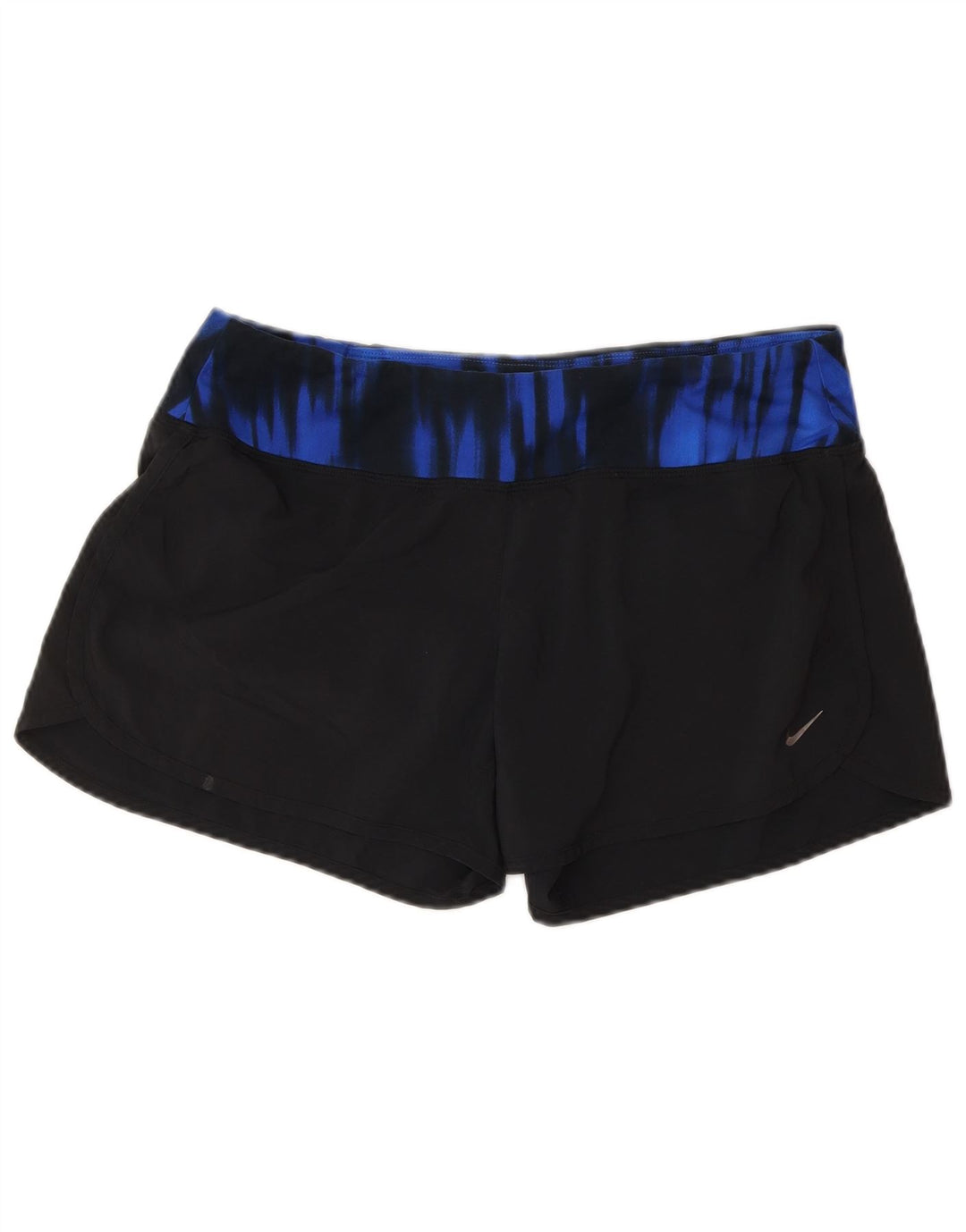 NIKE Womens Dri Fit Sport Shorts UK 14 Medium Black Tie Dye Polyester