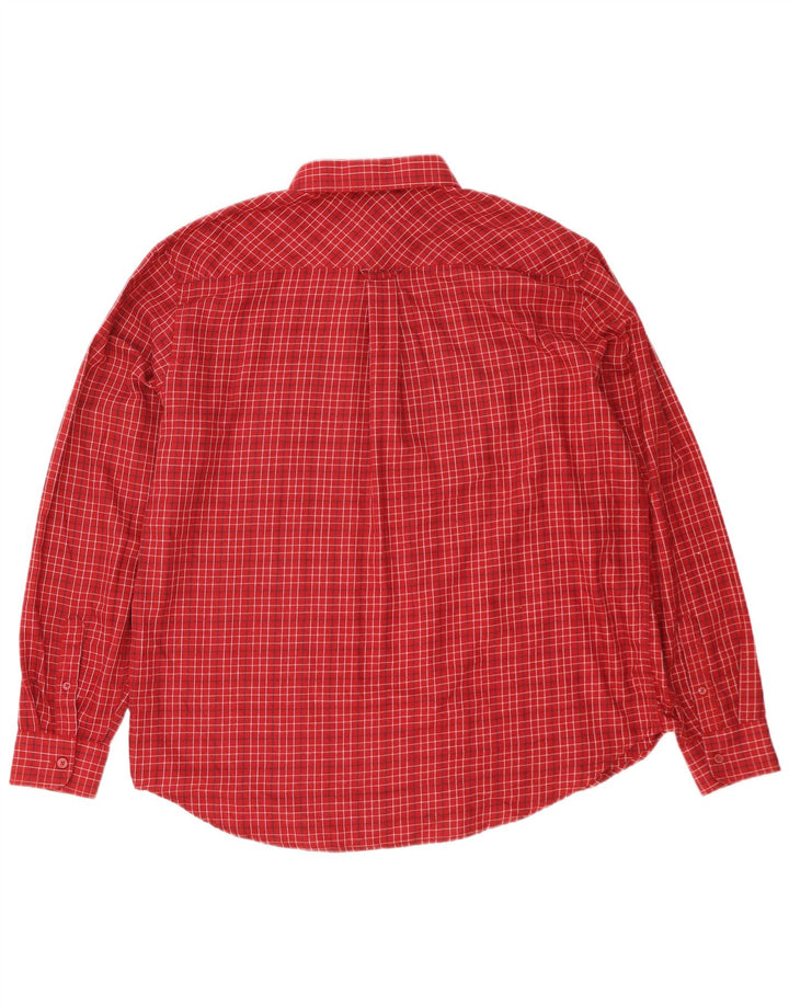 James Pringle Mens Flannel Shirt XL Red Check Polyester