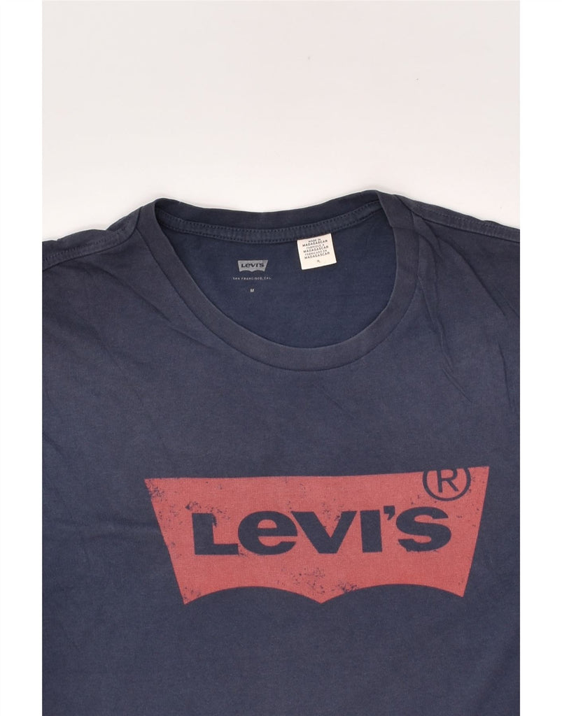 LEVI'S Mens Graphic T-Shirt Top Medium Navy Blue Cotton | Vintage Levi's | Thrift | Second-Hand Levi's | Used Clothing | Messina Hembry 