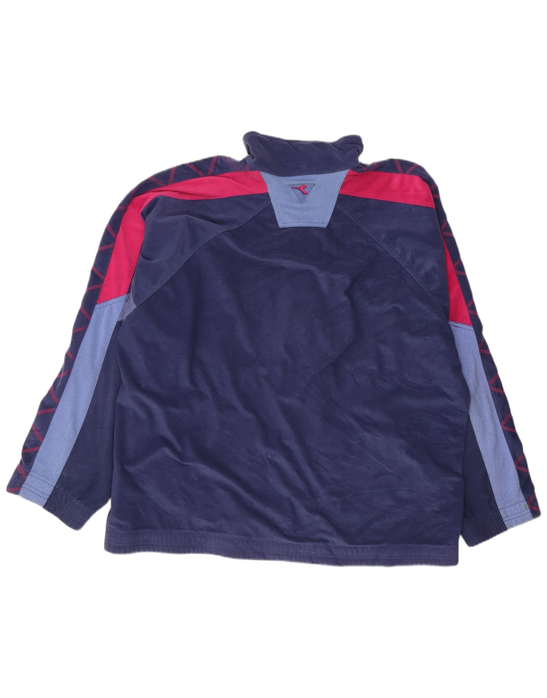 Diadora Mens Full Tracksuit UK 48 2XL Navy Blue Colourblock Polyester