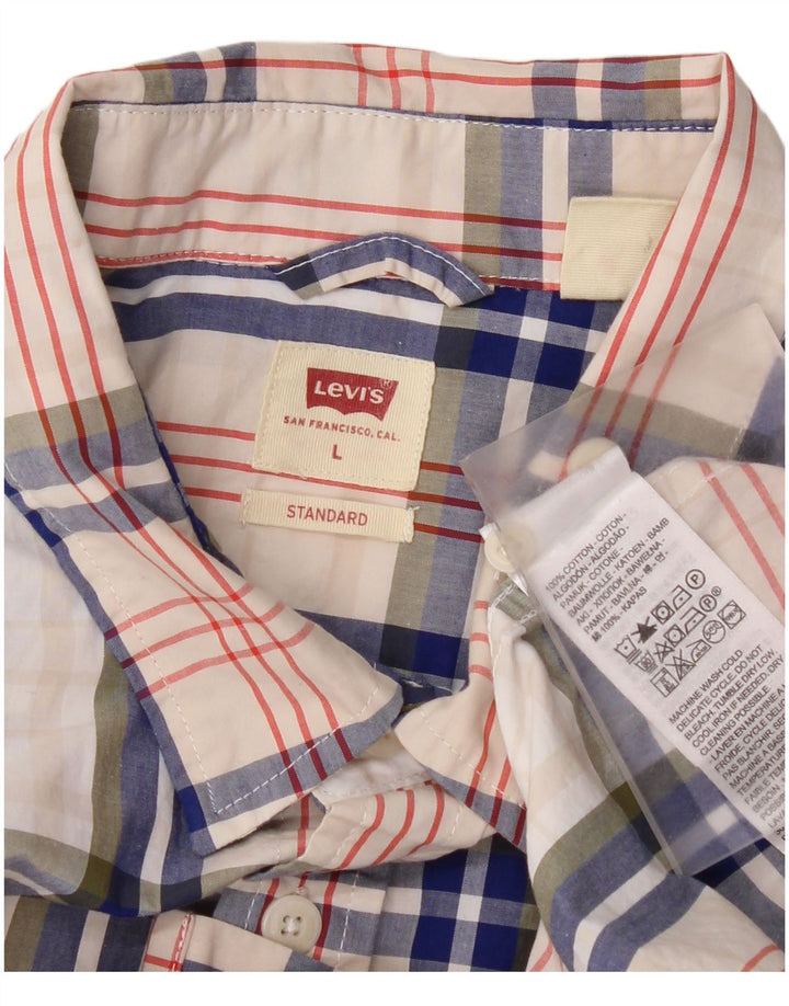 Levi's Mens Standard Fit Shirt Large Multicoloured Check Cotton