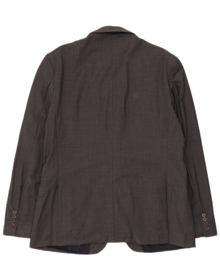 Ted Baker Mens 2 Button Slim Fit Blazer Jacket UK 44 2XL Grey Wool