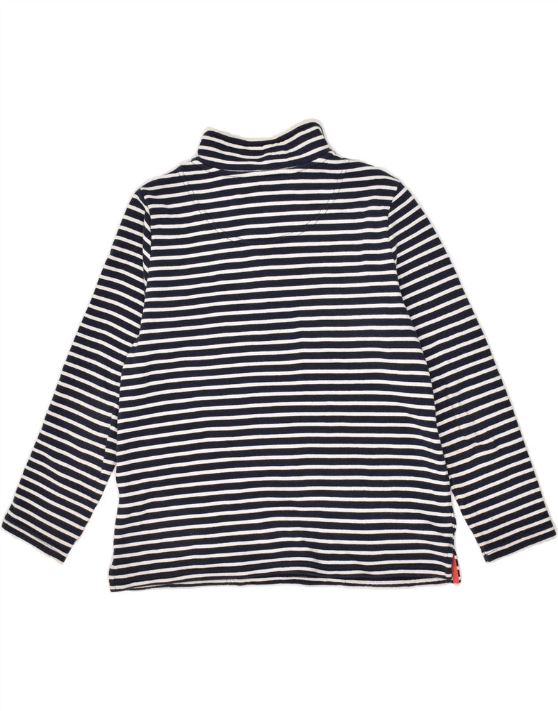 JOULES Womens Zip Neck Sweatshirt Jumper UK 8 Small Navy Blue Striped | Vintage Joules | Thrift | Second-Hand Joules | Used Clothing | Messina Hembry 