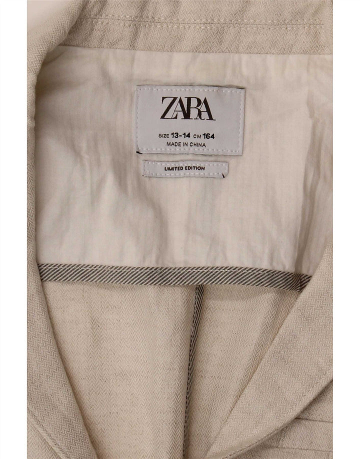 Zara Boys 2 Button Blazer Jacket 13-14 Years Beige