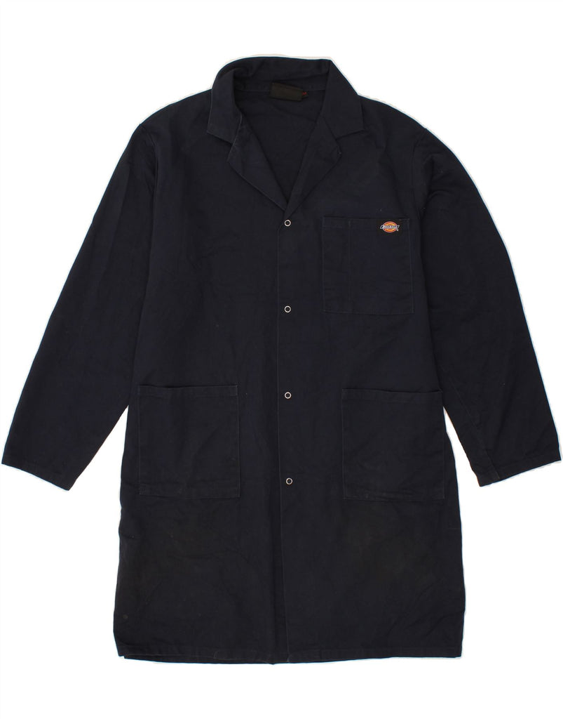 DICKIES Mens Workwear Overcoat UK 38 Medium Navy Blue Polyester | Vintage Dickies | Thrift | Second-Hand Dickies | Used Clothing | Messina Hembry 