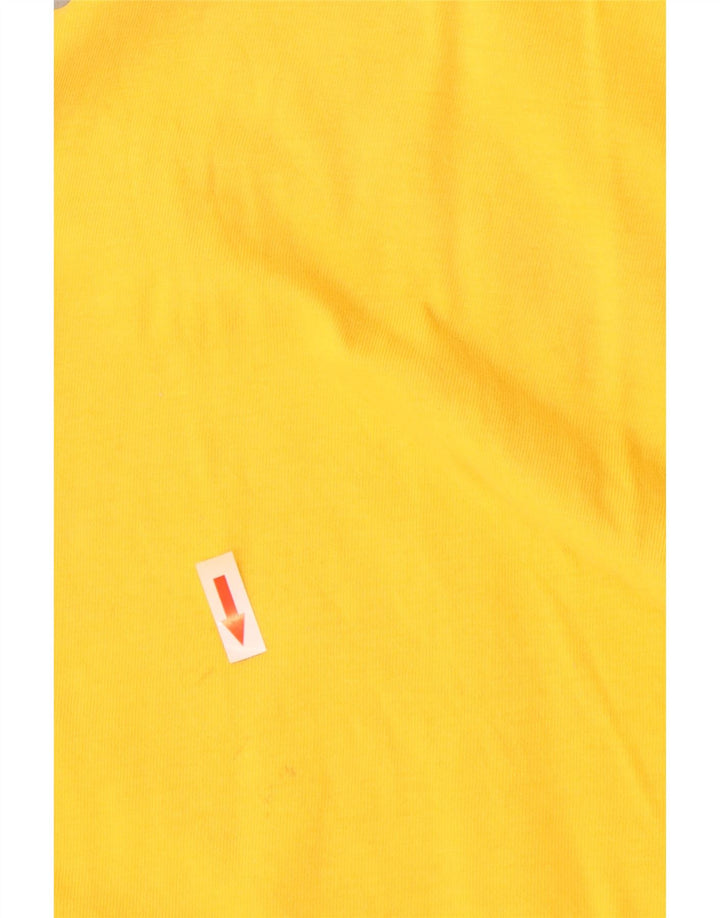 Adidas Mens T-Shirt Top 2XL Yellow Cotton