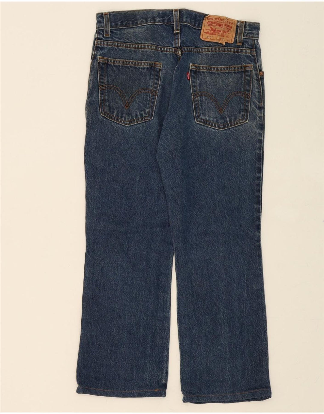 LEVI'S Womens 517 Mid Rise Bootcut Cropped Jeans  W30 L24 Blue Cotton Vintage Levi's and Second-Hand Levi's from Messina Hembry 