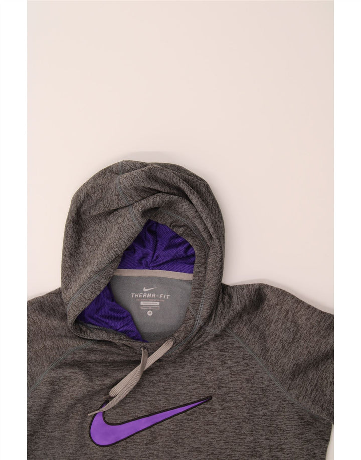 NIKE Womens Hoodie Jumper UK 14 Medium Grey Polyester Vintage Nike and Second-Hand Nike from Messina Hembry 