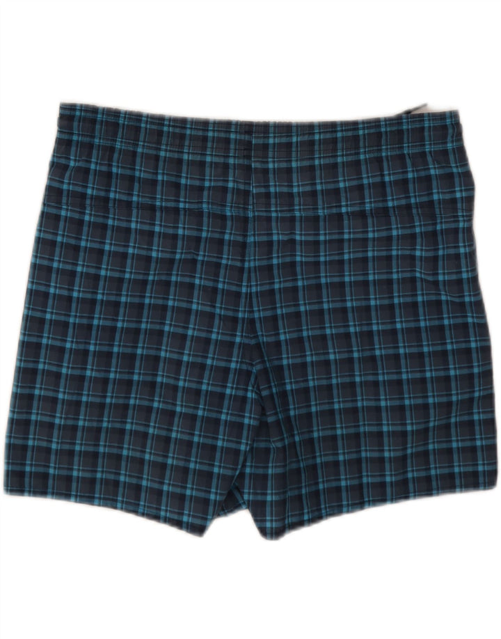 Adidas Mens Swimming Shorts Small  Navy Blue Check Polyester