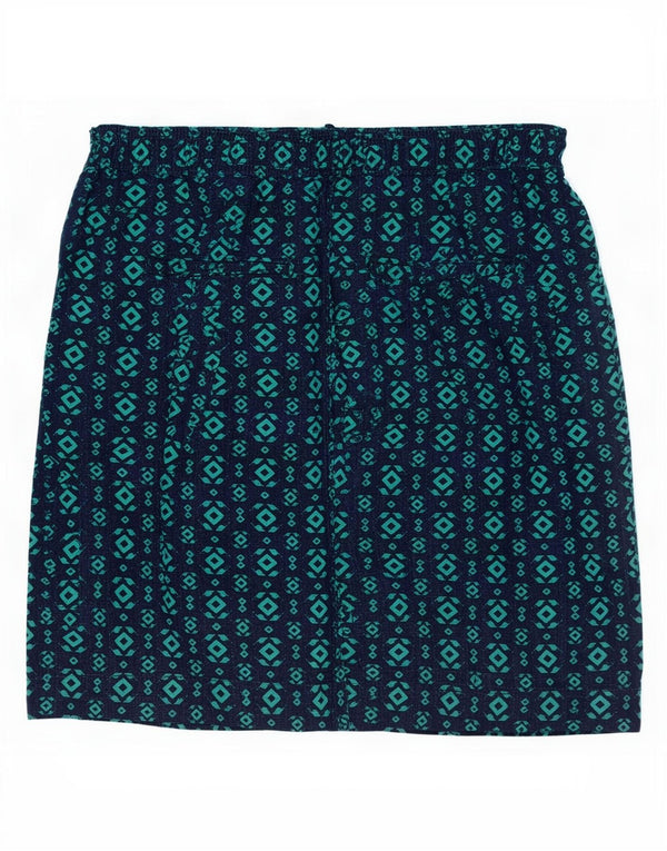 Marks & Spencer Womens A-Line Skirt UK 12 Medium W30 Navy Blue Geometric