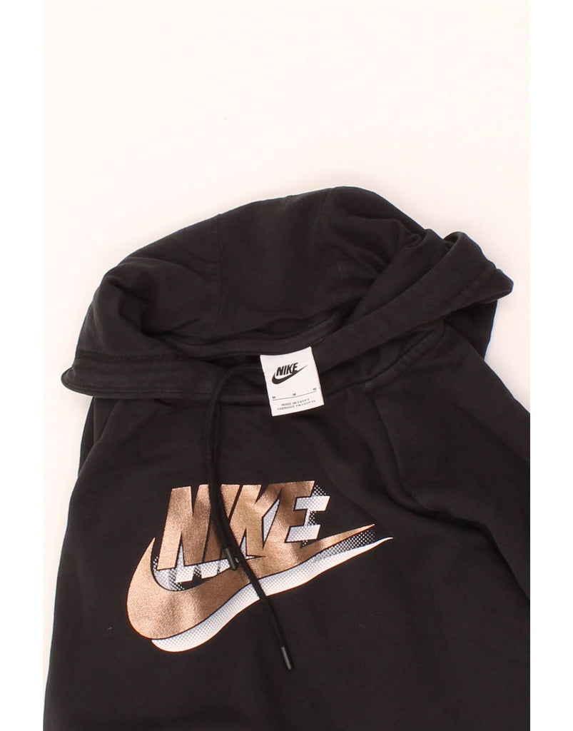 NIKE Womens Graphic Hoodie Jumper UK 14 Medium Black Cotton Vintage Nike and Second-Hand Nike from Messina Hembry 