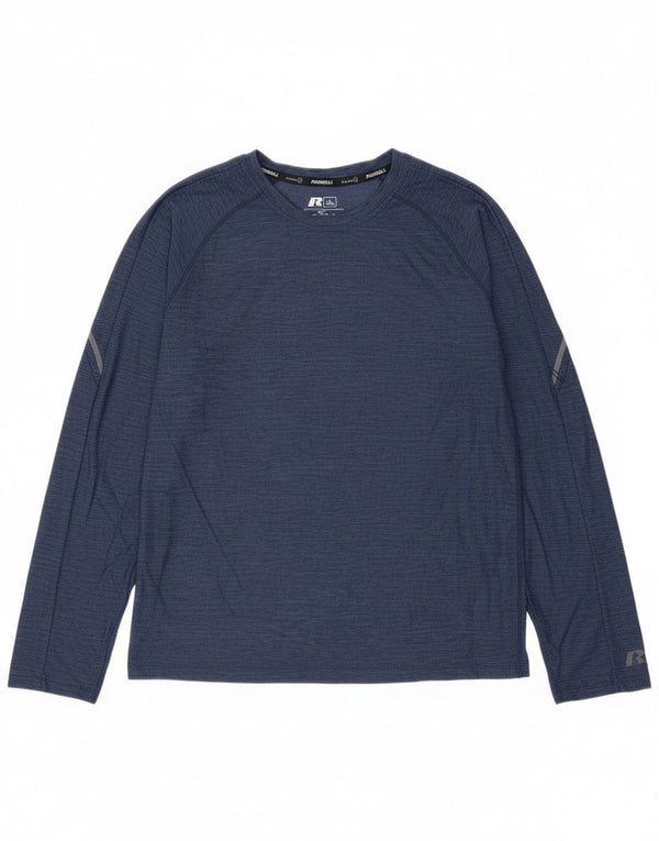 Russell Athletic Boys Top Long Sleeve 14-15 Years XL Navy Blue Flecked