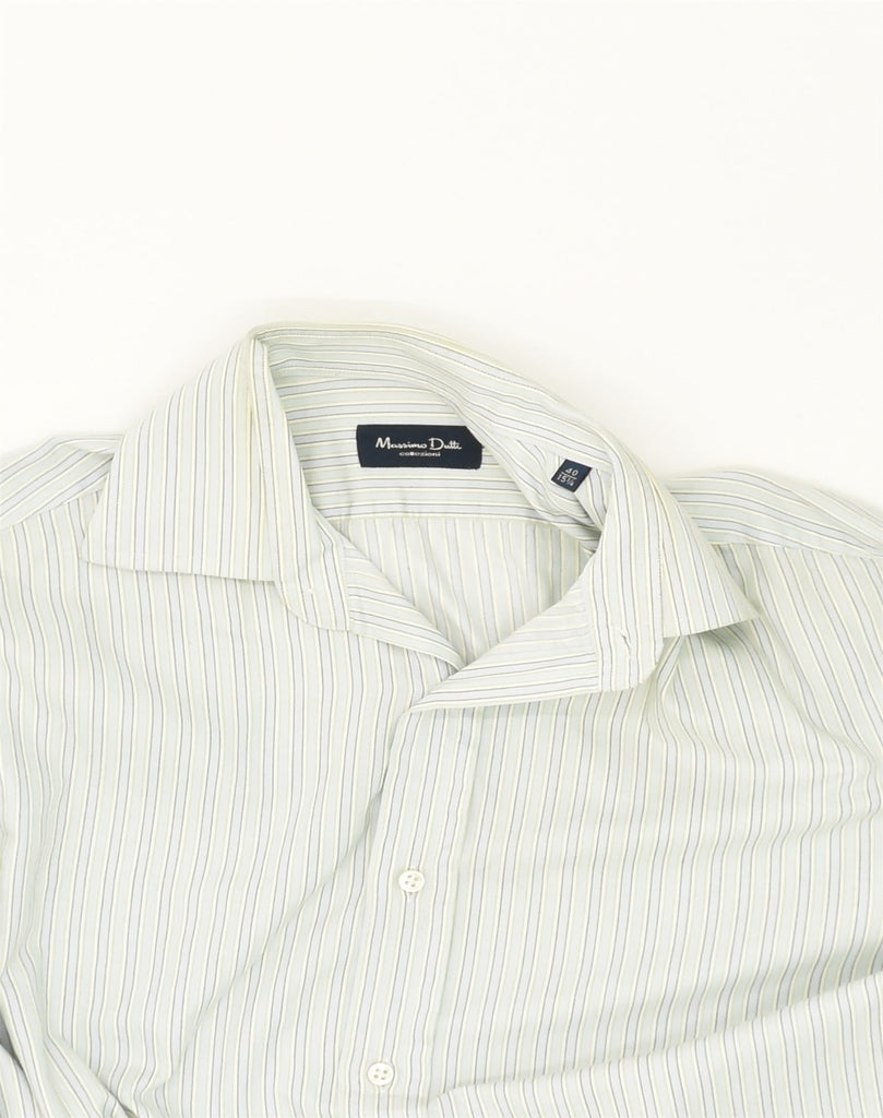 MASSIMO DUTTI Mens Shirt Size 40 151/2 Medium Green Striped Cotton | Vintage Massimo Dutti | Thrift | Second-Hand Massimo Dutti | Used Clothing | Messina Hembry 