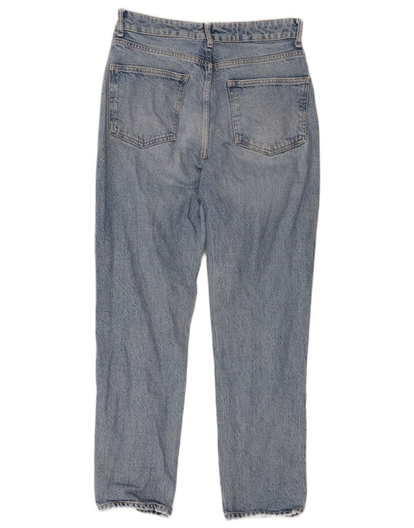 Zara Womens High Waist Cropped Jeans EU 40 Medium W30 L26 Blue Cotton