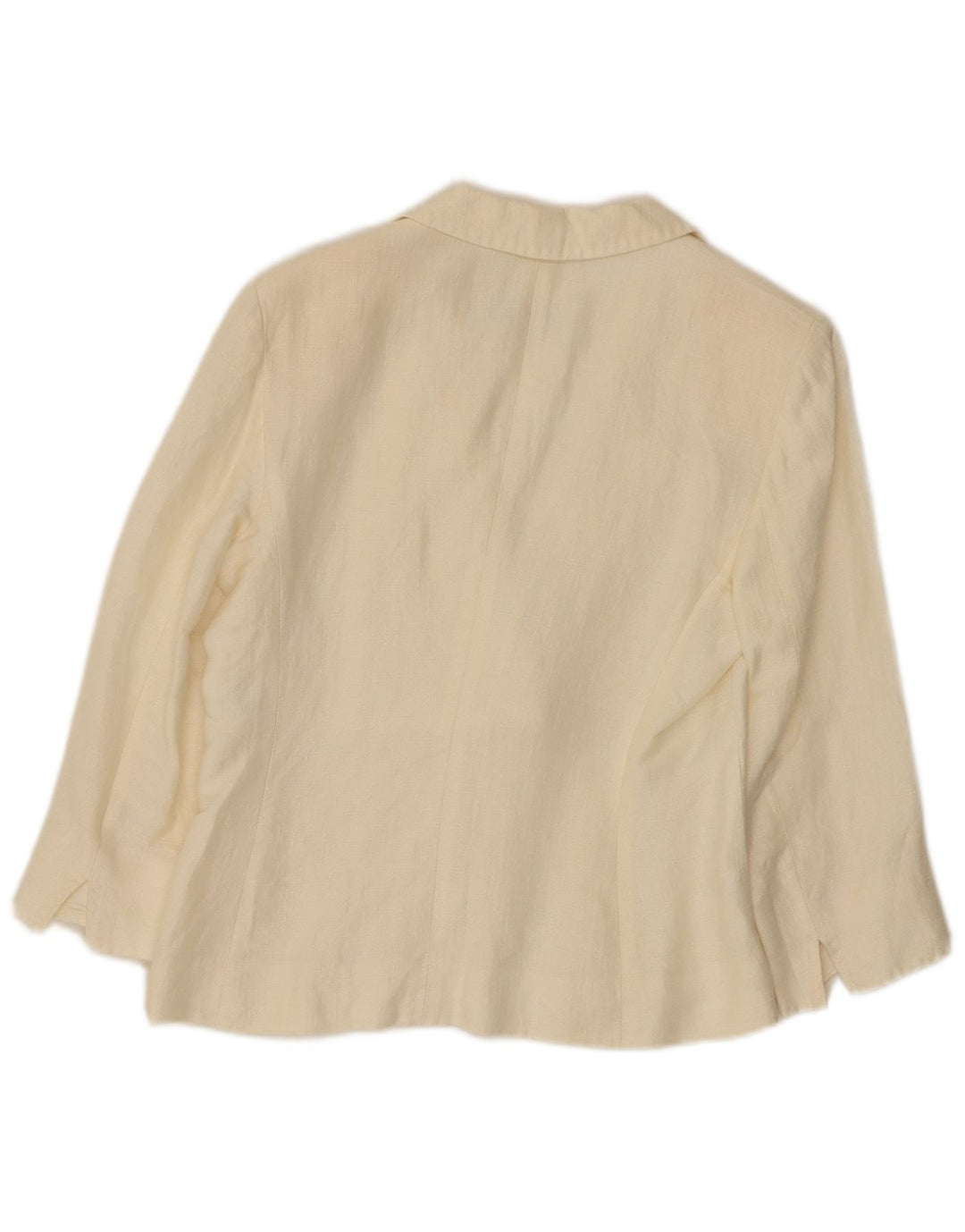 Max Mara Womens 3 Button 1 Button Blazer Jacket UK 10 Small Off White Linen