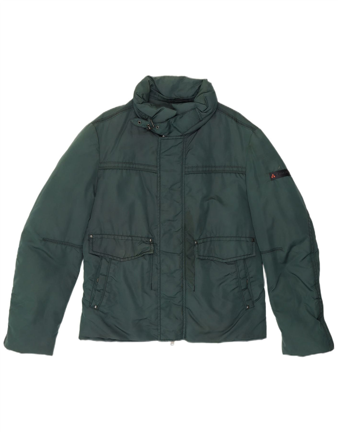 PEUTEREY Mens Padded Jacket EU 52 Large Green Polyamide