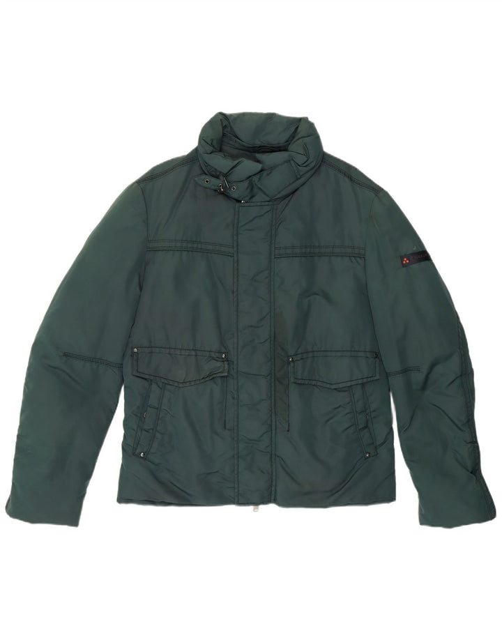 PEUTEREY Mens Padded Jacket EU 52 Large Green Polyamide