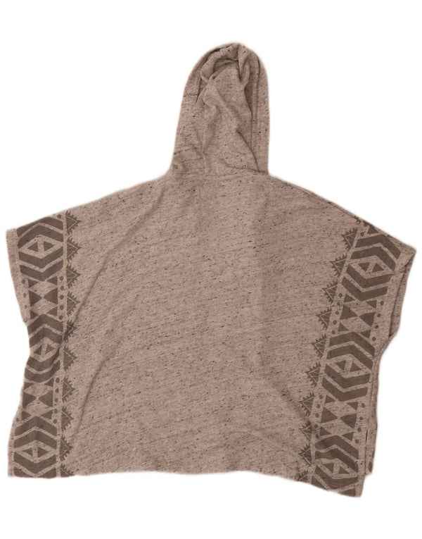 Billabong Womens Hooded Cardigan Sweater UK 14 Medium Grey Geometric