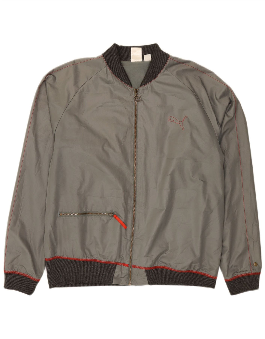 Puma Mens Bomber Jacket UK 38 Medium Grey Colourblock