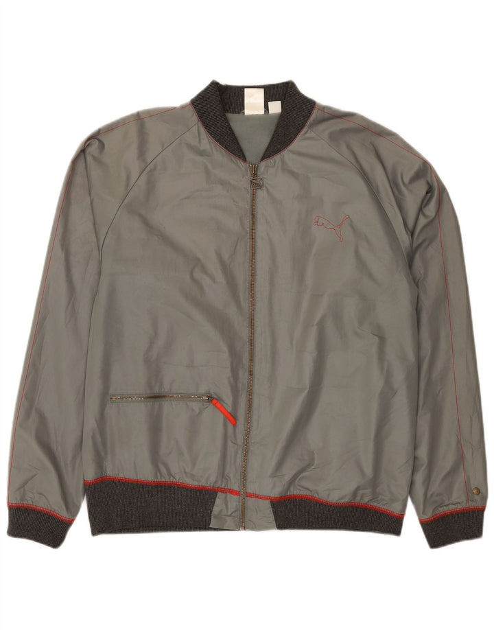 Puma Mens Bomber Jacket UK 38 Medium Grey Colourblock